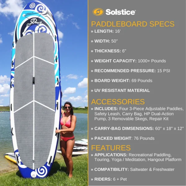 Multi Person Inflatable Maori Multi Person Inflatable SUP Kit 16' | Solstice | BH-USA