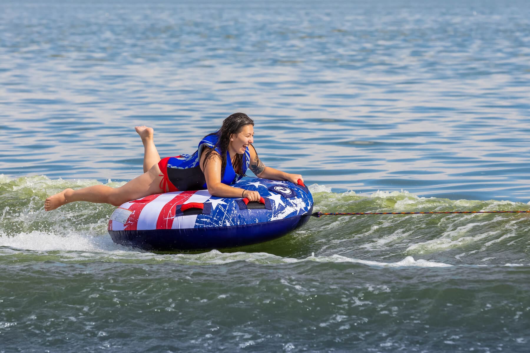 Stars & Stripes | 1 Rider Towable Tube for Boating image 1